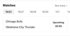 Chicago Bulls schedule in the TikTok Wikipedia Feature
