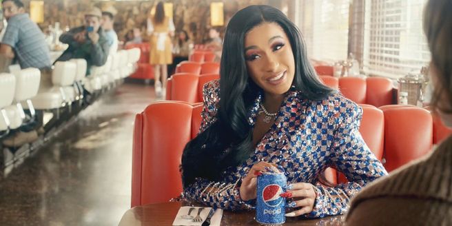 Rap star Cardi B in a Pepsi Super Bowl commercial